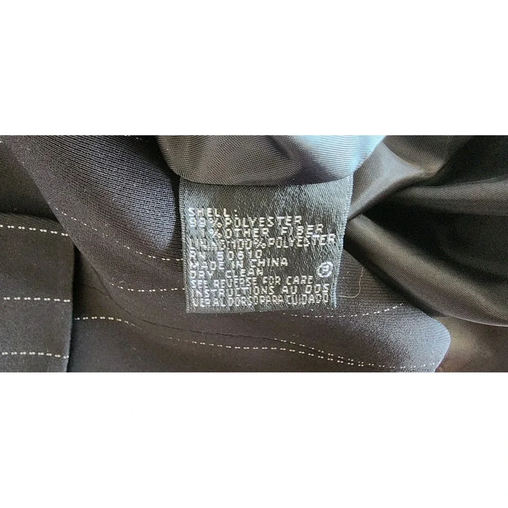 Kasper Jacket Blazer Womens 14 Black Pinstripe Career Office C-Suite Fall Winter